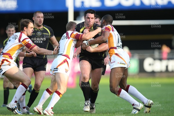 05.09.09 - Celtic Crusaders v Huddersfield Giants, engage Super League -  Crusaders Ryan O'Hara is tackled 