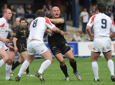 24.05.08 - Rugby League, Northern Rail Cup Quarter Final Celtic Crusaders v Widness Vikings Crusaders' Gareth Dean is tackled by Vikings' Mark Smith 