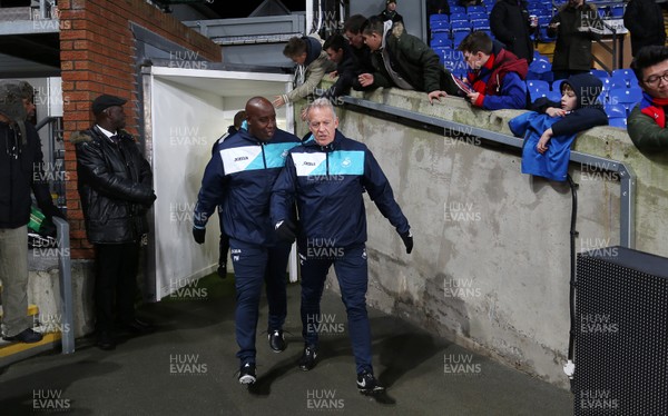 030117 - Crystal Palace v Swansea City - Premier League - Assistant manager Paul Williams and Swansea Care Taker Manager Alan Curtis by Chris Fairweather/Huw Evans Agency