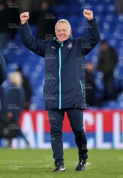 030117 - Crystal Palace v Swansea City - Premier League - Swansea Care Taker Manager Alan Curtis celebrates with full time by Chris Fairweather/Huw Evans Agency