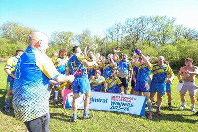 250426 - Cwmgwrach v Pontrhydyfen - Admiral National League 5 West Central - Cwmgwrach RFC celebrate wining the League