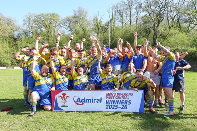 250426 - Cwmgwrach v Pontrhydyfen - Admiral National League 5 West Central - Cwmgwrach RFC celebrate wining the League
