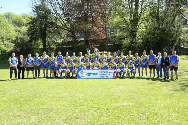 250426 - Cwmgwrach v Pontrhydyfen - Admiral National League 5 West Central - Cwmgwrach squad photo before kick off