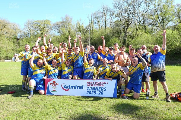 250426 - Cwmgwrach v Pontrhydyfen - Admiral National League 5 West Central - Cwmgwrach RFC celebrate wining the League