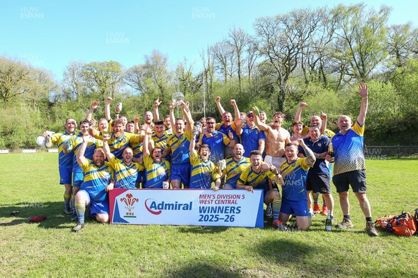 250426 - Cwmgwrach v Pontrhydyfen - Admiral National League 5 West Central - Cwmgwrach RFC celebrate wining the League