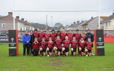 29.04.10 -  Cymer Rhondda Under 16 v Preseli Under 16 - Powerade Schools Under 16 Final 2010 - Cymer Rhondda(Blues)/Preseli(Purple). 