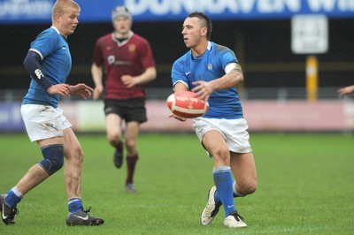 29.04.10 -  Cymer Rhondda Under 16 v Preseli Under 16 - Powerade Schools Under 16 Final 2010 - Cymer Rhondda(Blues)/Preseli(Purple). 