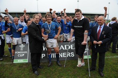 29.04.10 -  Cymer Rhondda Under 16 v Preseli Under 16 - Powerade Schools Under 16 Final 2010 - Cymer Rhondda(Blues)/Preseli(Purple). 