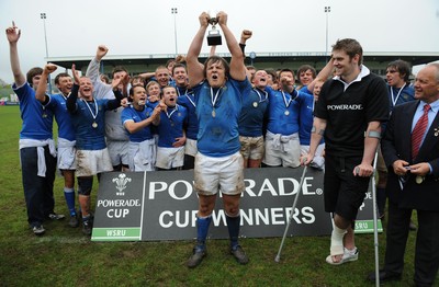 29.04.10 -  Cymer Rhondda Under 16 v Preseli Under 16 - Powerade Schools Under 16 Final 2010 - Cymer Rhondda(Blues)/Preseli(Purple). 