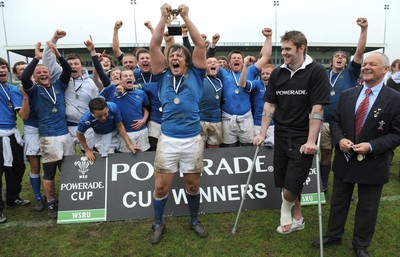 29.04.10 -  Cymer Rhondda Under 16 v Preseli Under 16 - Powerade Schools Under 16 Final 2010 - Cymer Rhondda(Blues)/Preseli(Purple). 