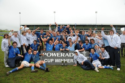 29.04.10 -  Cymer Rhondda Under 16 v Preseli Under 16 - Powerade Schools Under 16 Final 2010 - Cymer Rhondda(Blues)/Preseli(Purple). 