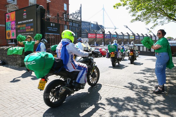 270523 - Cymru Knievel Ride for NSPCC - Riders of Cymru Knievel for NSPCC stop at Cardiff Arms Park and host a Wales v England kicking competition on day 3 of a 5 day tour