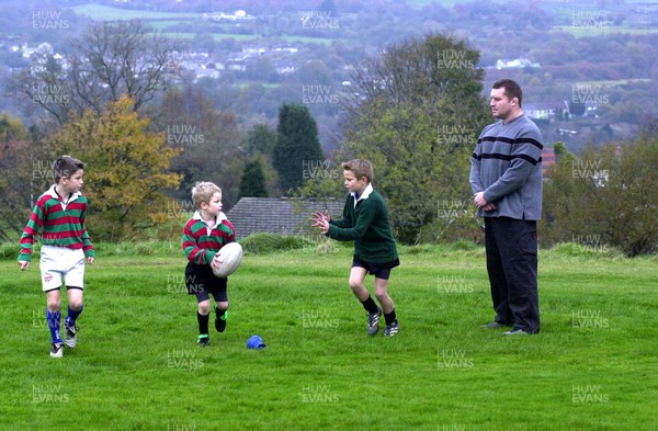 161101 - Dai Young -  Former Welsh rugby captain Dai Young watches  his sons (l-r) Lewis,Owen and Thomas playing rugby