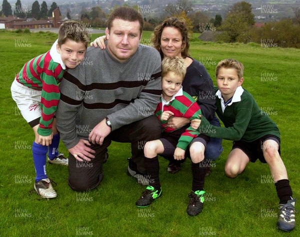 161101 - Dai Young -  Former Welsh rugby captain Dai Young and wife April  and sons Lewis, Owen, and Thomas