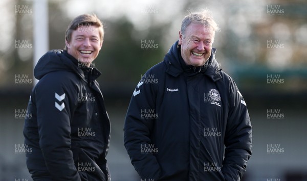 131118 - Denmark Football Training - Manager Age Hareide during training with assistant Jon Dahl Tomasson
