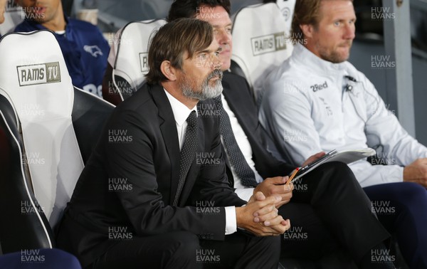 130919 - Derby County v Cardiff City - Sky Bet Championship -  Derby Manager Phillip Cocu in the dug out at the start of the match