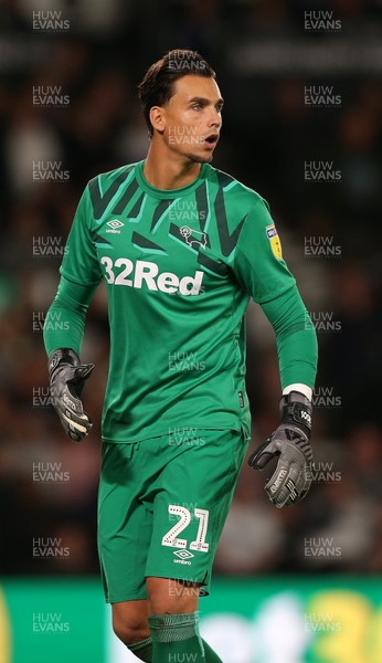 130919 - Derby County v Cardiff City - Sky Bet Championship -  Kelle Roos of Derby