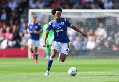 220826 - Derby County v Cardiff City, EFL Sky Bet Championship - Calum Scanlon of Cardiff City