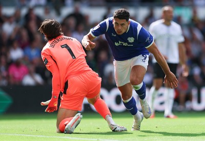 220826 - Derby County v Cardiff City, EFL Sky Bet Championship - Yousef Salech of Cardiff City after scoring City’s second goal