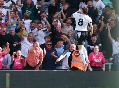 220826 - Derby County v Cardiff City, EFL Sky Bet Championship - Bobby Clark of Derby County celebrates after he scores County’s second goal