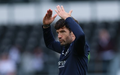 220826 - Derby County v Cardiff City, EFL Sky Bet Championship - Cardiff City head coach Brian Barry-Murphy at the end of the match