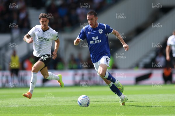 220826 - Derby County v Cardiff City, EFL Sky Bet Championship - Jack Moylan of Cardiff City