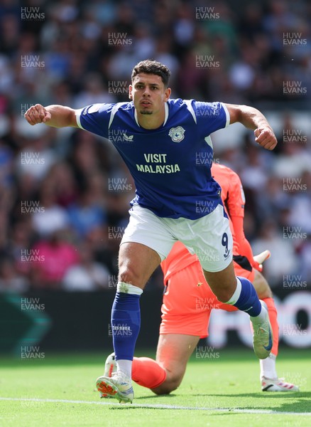 220826 - Derby County v Cardiff City, EFL Sky Bet Championship - Yousef Salech of Cardiff City after scoring City’s second goal
