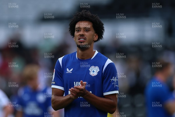 220826 - Derby County v Cardiff City, EFL Sky Bet Championship - Calum Scanlon of Cardiff City