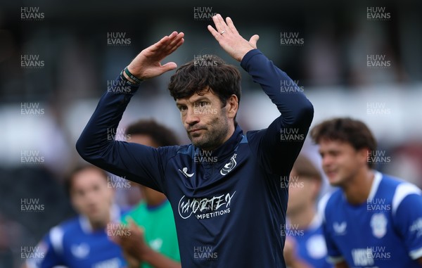 220826 - Derby County v Cardiff City, EFL Sky Bet Championship - Cardiff City head coach Brian Barry-Murphy at the end of the match