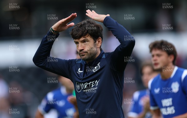 220826 - Derby County v Cardiff City, EFL Sky Bet Championship - Cardiff City head coach Brian Barry-Murphy at the end of the match