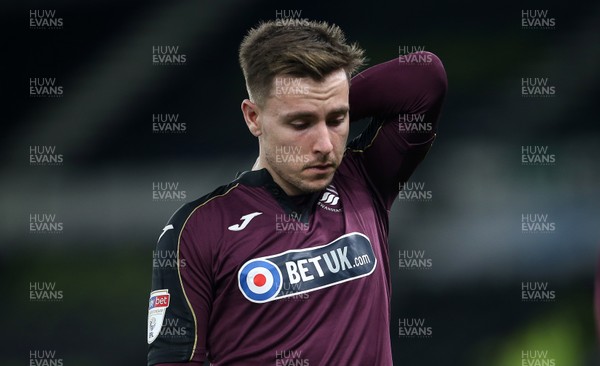 011218 - Derby County v Swansea City - SkyBet Championship - Dejected Barrie McKay of Swansea City at full time