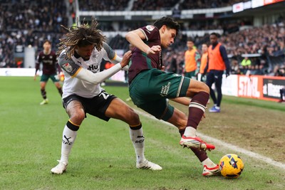 140226 - Derby County v Swansea City - Sky Bet Championship - Dion Sanderson of Derby County and Marko Stamenic of Swansea City