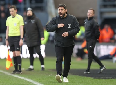 140226 - Derby County v Swansea City - Sky Bet Championship - Swansea manager Vitor Matos directs the team