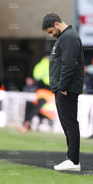 140226 - Derby County v Swansea City - Sky Bet Championship - Swansea manager Vitor Matos dejected at losing 2-0