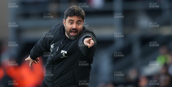 140226 - Derby County v Swansea City - Sky Bet Championship - Swansea manager Vitor Matos directs the team