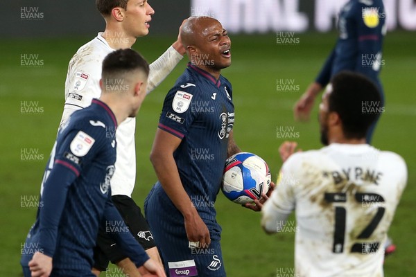 161220 - Derby County v Swansea City - SkyBet Championship - A frustrated Andre Ayew of Swansea City