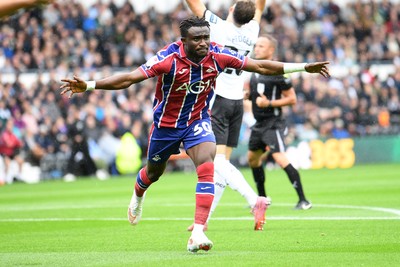 290826 - Derby County v Swansea City - Sky Bet Championship - Jospeh Opoku of Swansea City celebrates scoring a goal