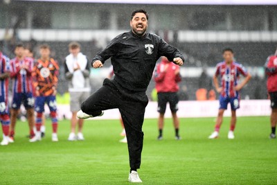 290826 - Derby County v Swansea City - Sky Bet Championship - Vitor Matos, Swansea Head Coach celebrates at full time