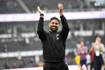 290826 - Derby County v Swansea City - Sky Bet Championship - Vitor Matos, Swansea Head Coach celebrates at full time