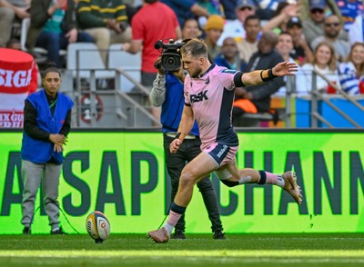 300525 - DHL Stormers v Cardiff Rugby - United Rugby Championship Quarter Final - Ioan Lloyd of Cardiff Rugby kicks for goal