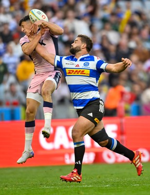 300525 - DHL Stormers v Cardiff Rugby - United Rugby Championship Quarter Final - JJ Kotze of the Stormers and Ellis Bevan of Cardiff Rugby