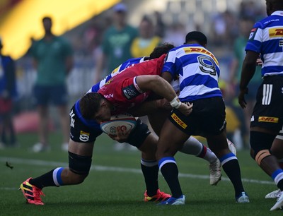 241026 - DHL Stormers v Scarlets - United Rugby Championship Quarter Final - Joe Hawkins of the Scarlets
