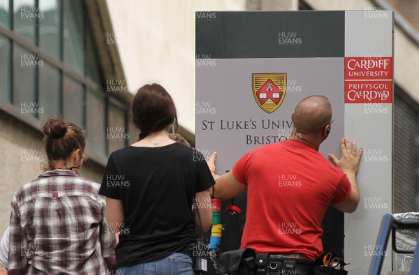 240616 - Doctor Who Filming -Sir Martin Evans Building is redressed in preparation to film series 10 of Doctor Who  