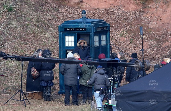 280218 - Picture shows Jodie Whittaker and Tosin Cole during Doctor Who Filming near Monmouth, South Wales