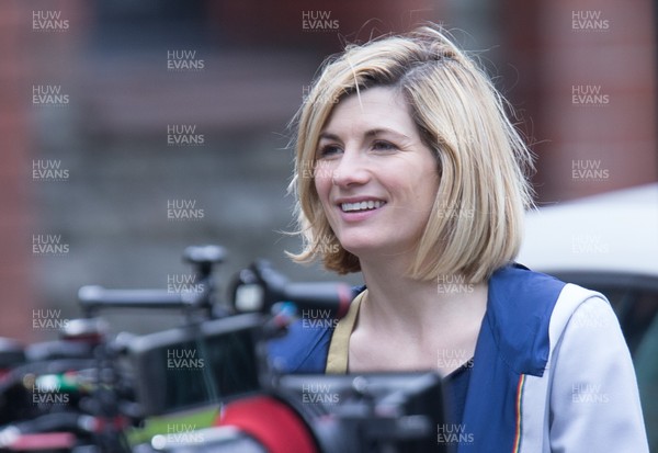 300519 - Doctor Who Filming, Cardiff - Doctor Who played by Jodie Whittaker comes face to face with the Judoon while filming in Cardiff Bay