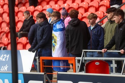 280226 - Doncaster Rovers v Cardiff City - Sky Bet League 1 -  Young Cardiff Fans take in the pre match atmosphere 