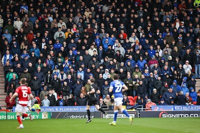 280226 - Doncaster Rovers v Cardiff City - Sky Bet League 1 - Cardiff Fans watch the game 