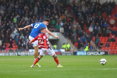 280226 - Doncaster Rovers v Cardiff City - Sky Bet League 1 - Robin Colwill shoots 