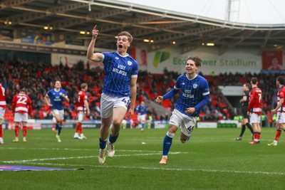 280226 - Doncaster Rovers v Cardiff City - Sky Bet League 1 - Dylan Lawlor celebrates his goal 