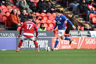 280226 - Doncaster Rovers v Cardiff City - Sky Bet League 1 - Perry NG on the ball